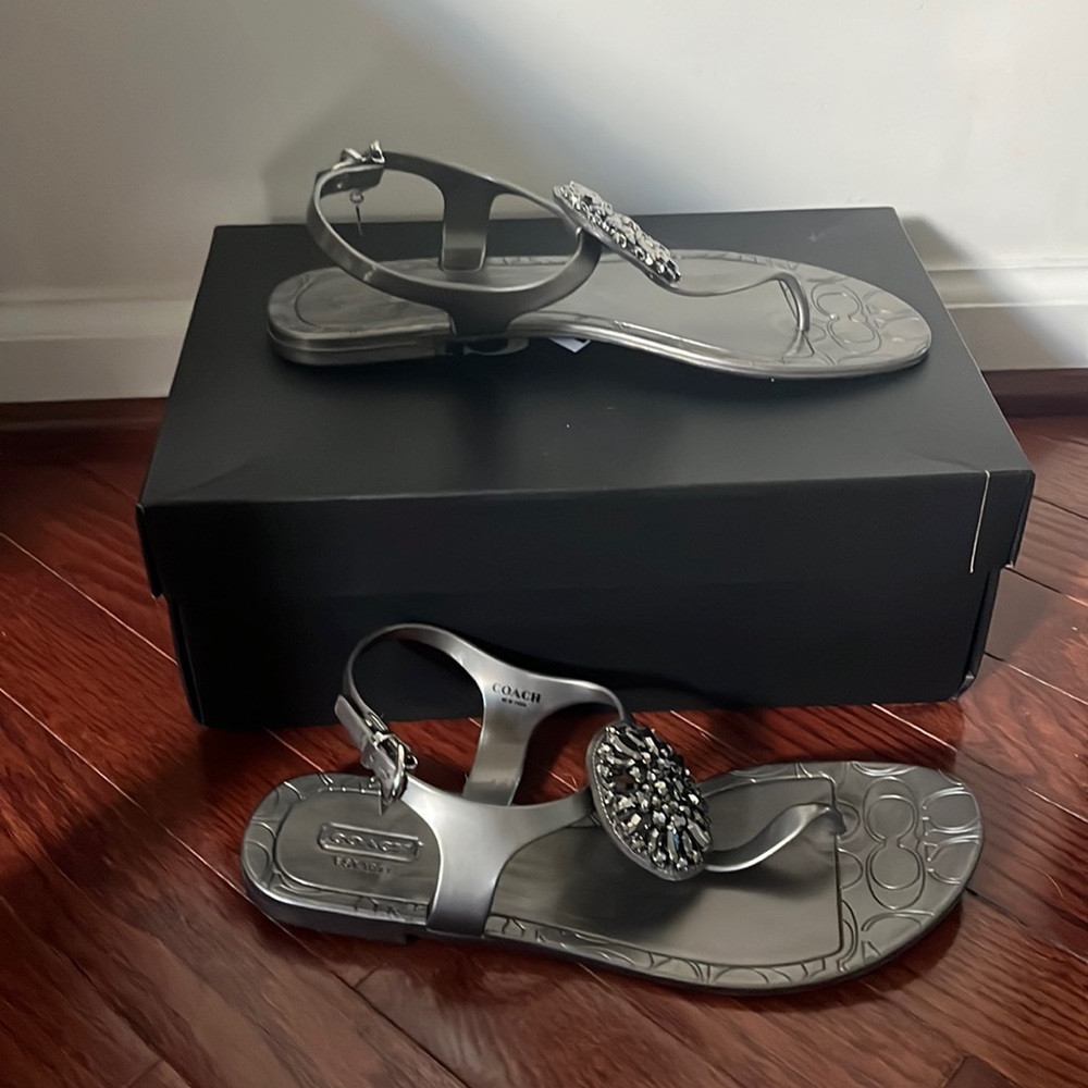 Silver Coach Sandals